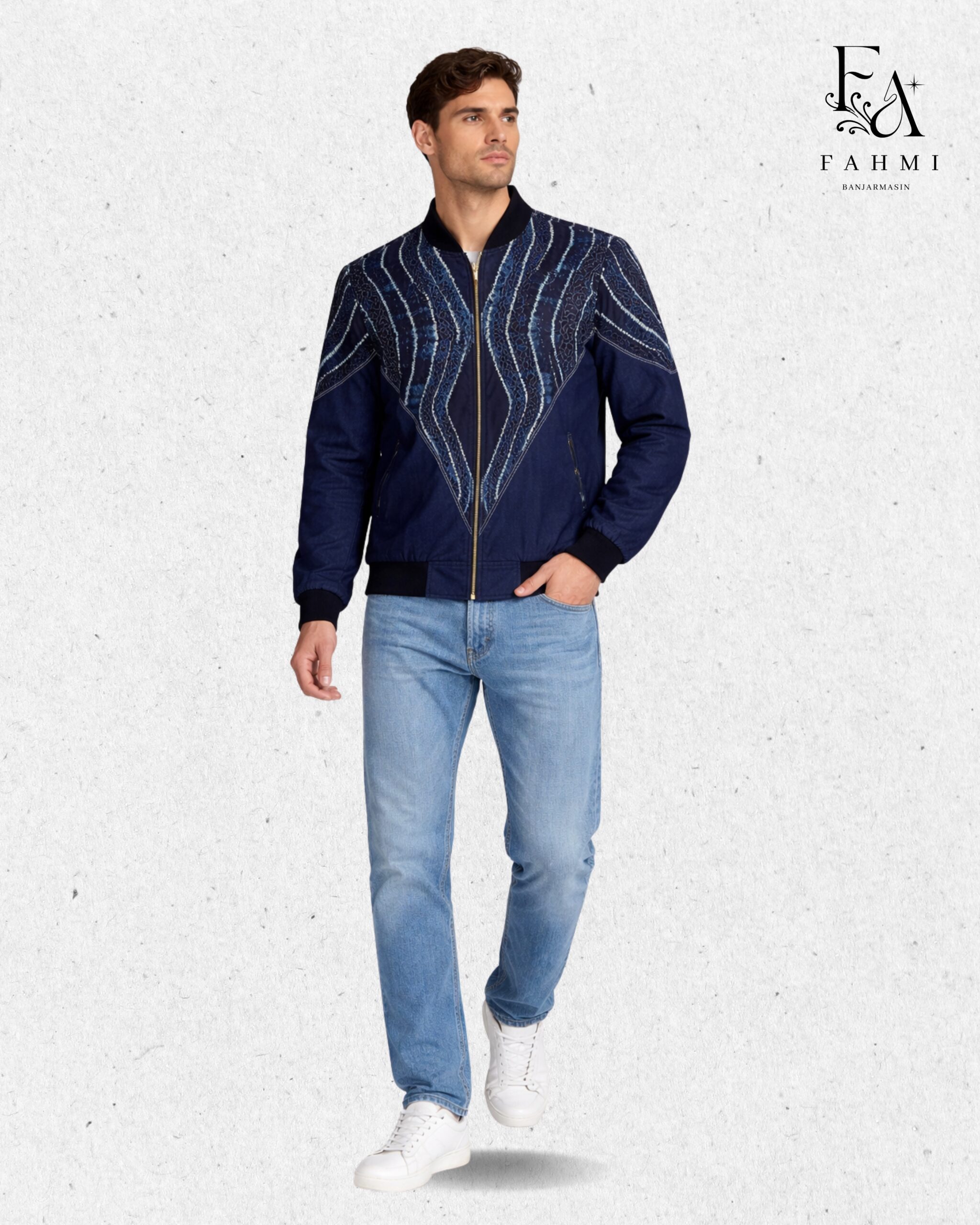 Embroidered Sasirangan Signature Bomber Jacket - Image 2