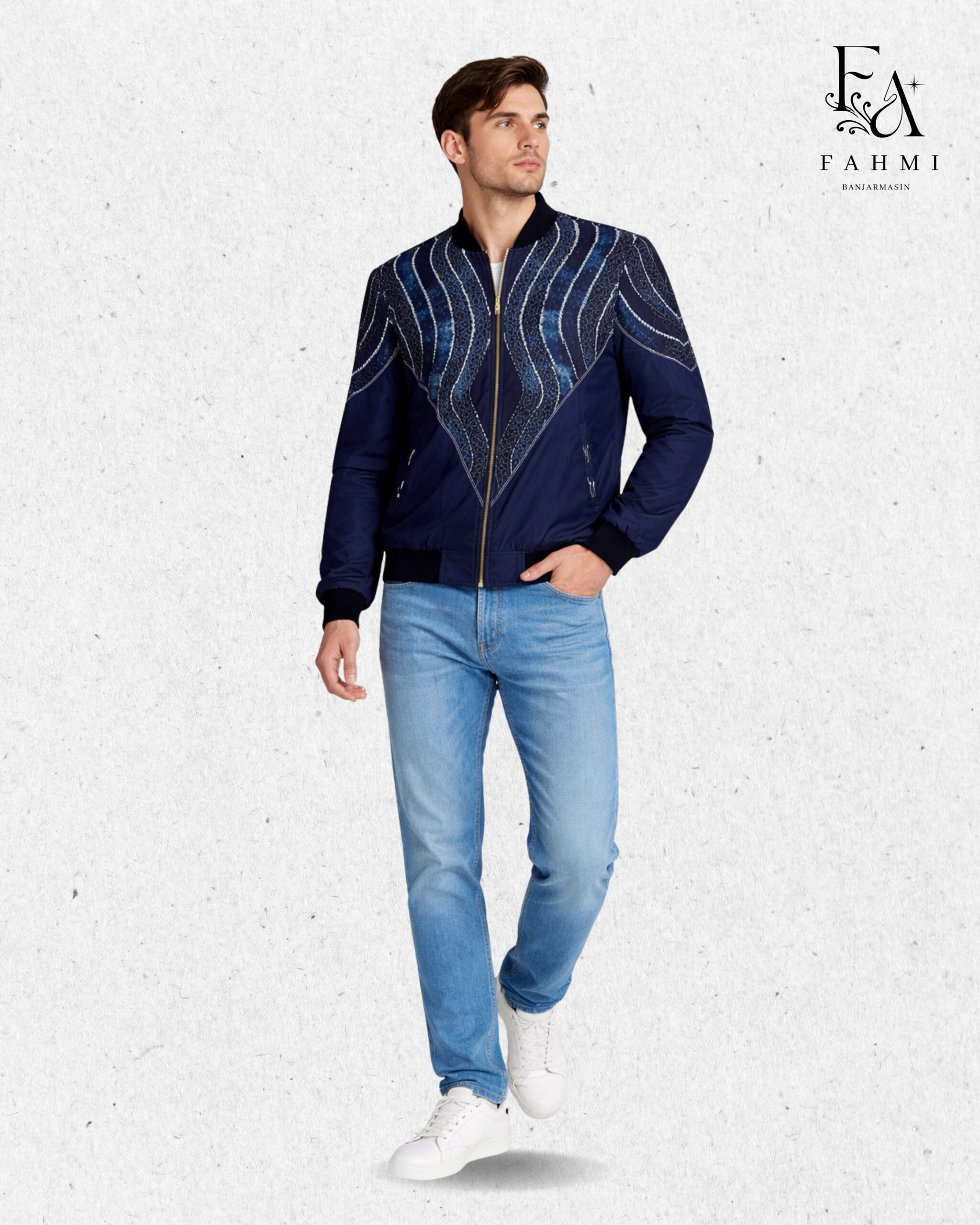 Embroidered Sasirangan Signature Bomber Jacket - Image 4