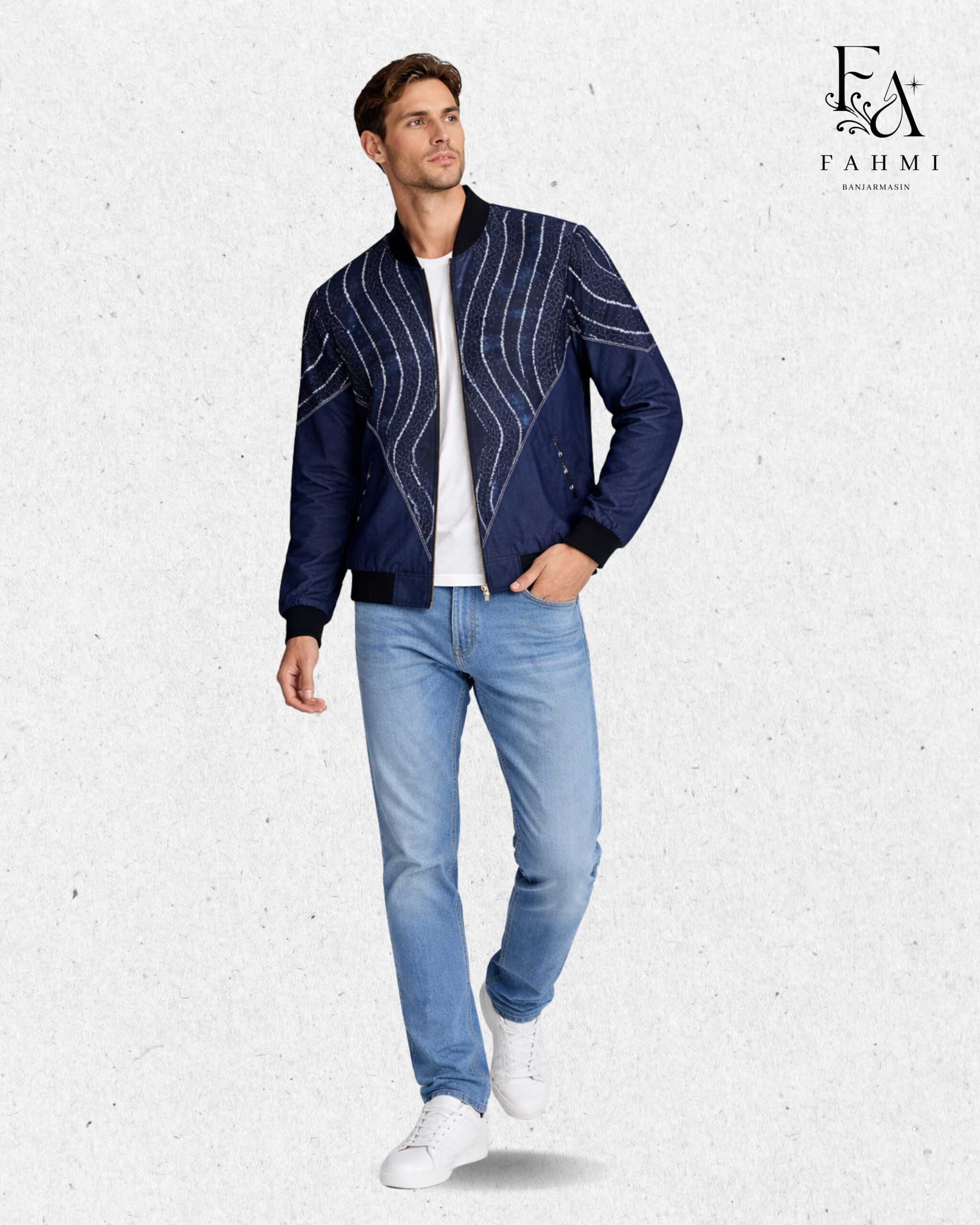Embroidered Sasirangan Signature Bomber Jacket - Image 3
