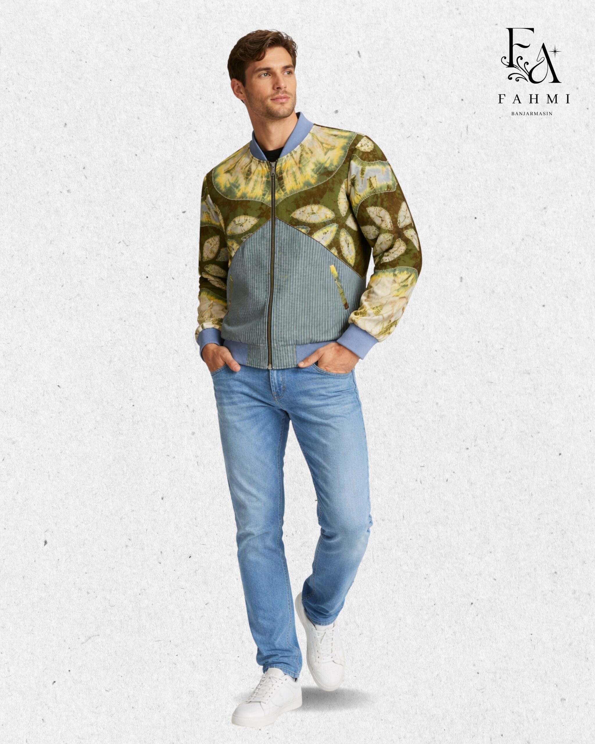 Embroidered Sasirangan Signature Bomber Jacket - Image 3