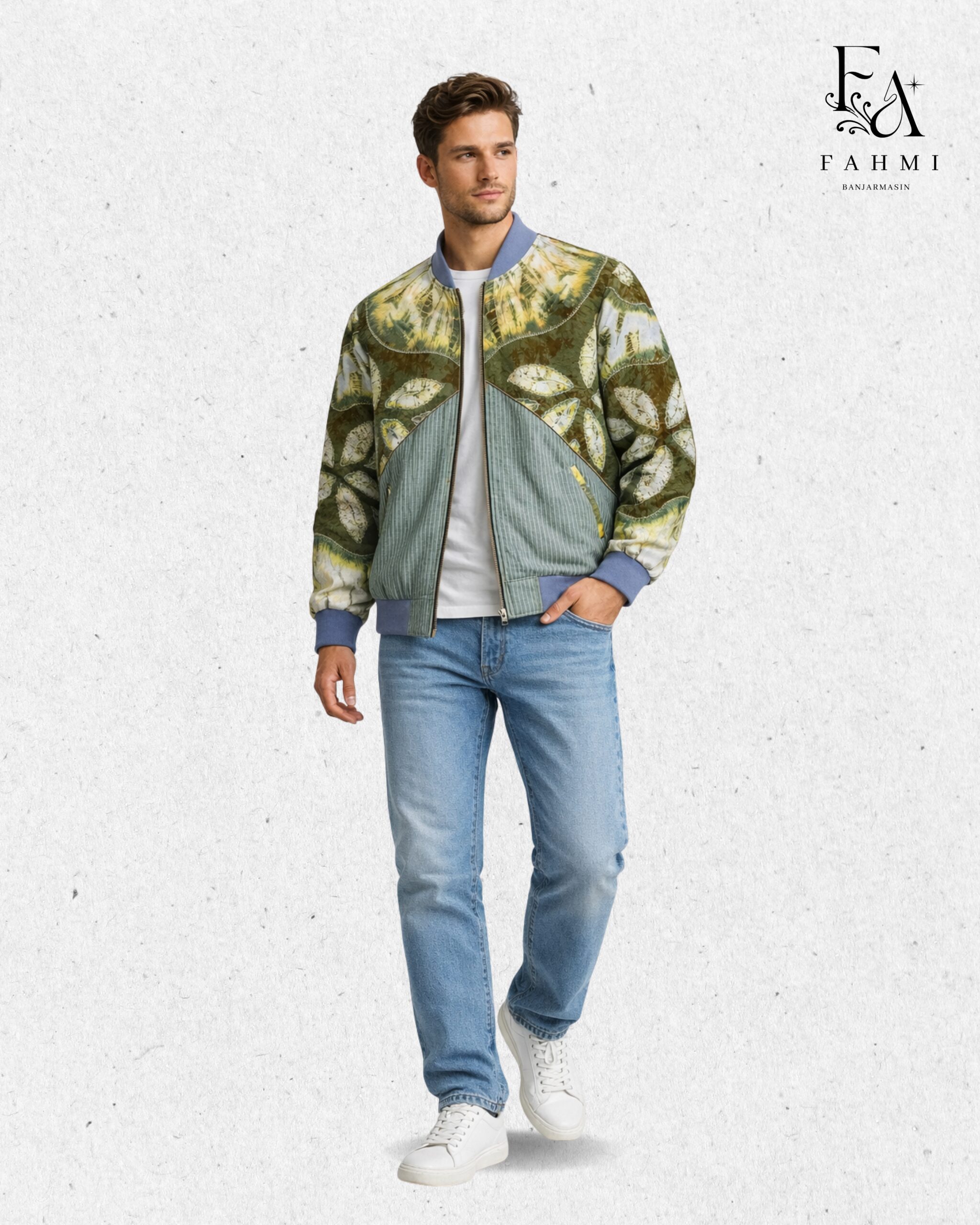Embroidered Sasirangan Signature Bomber Jacket - Image 4
