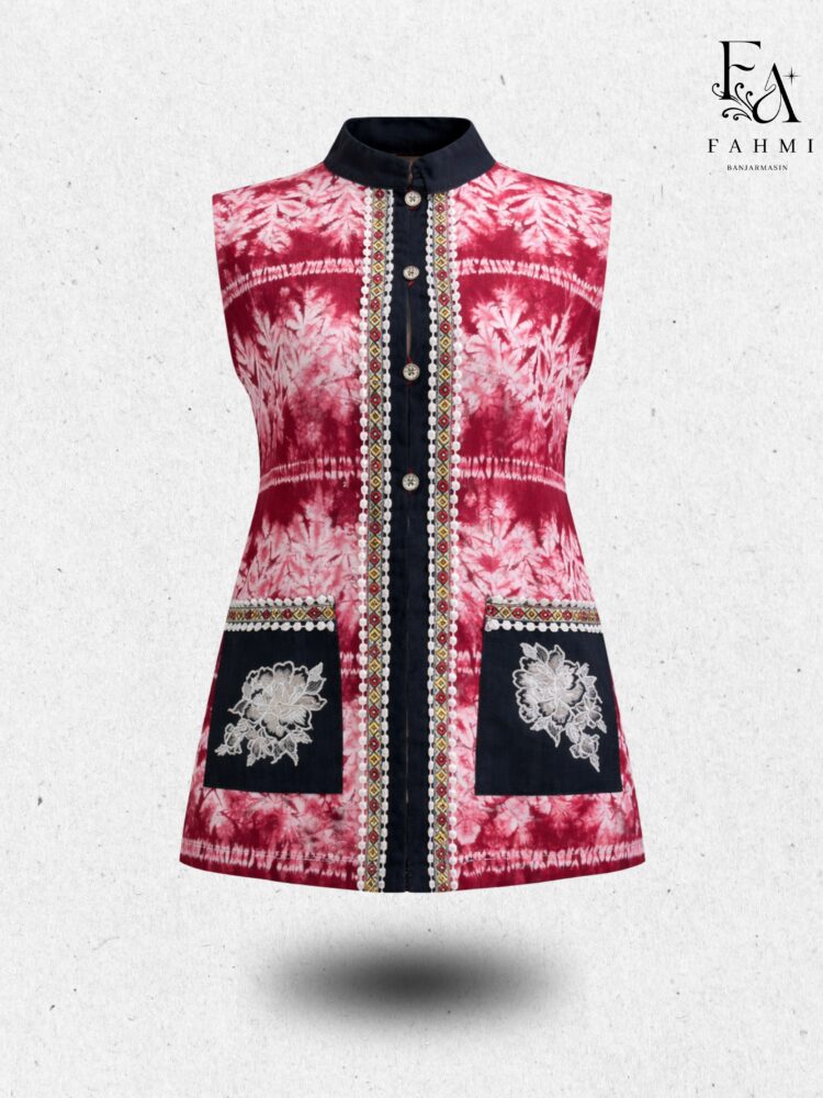 Embroidered Sasirangan Denim Signature Vest