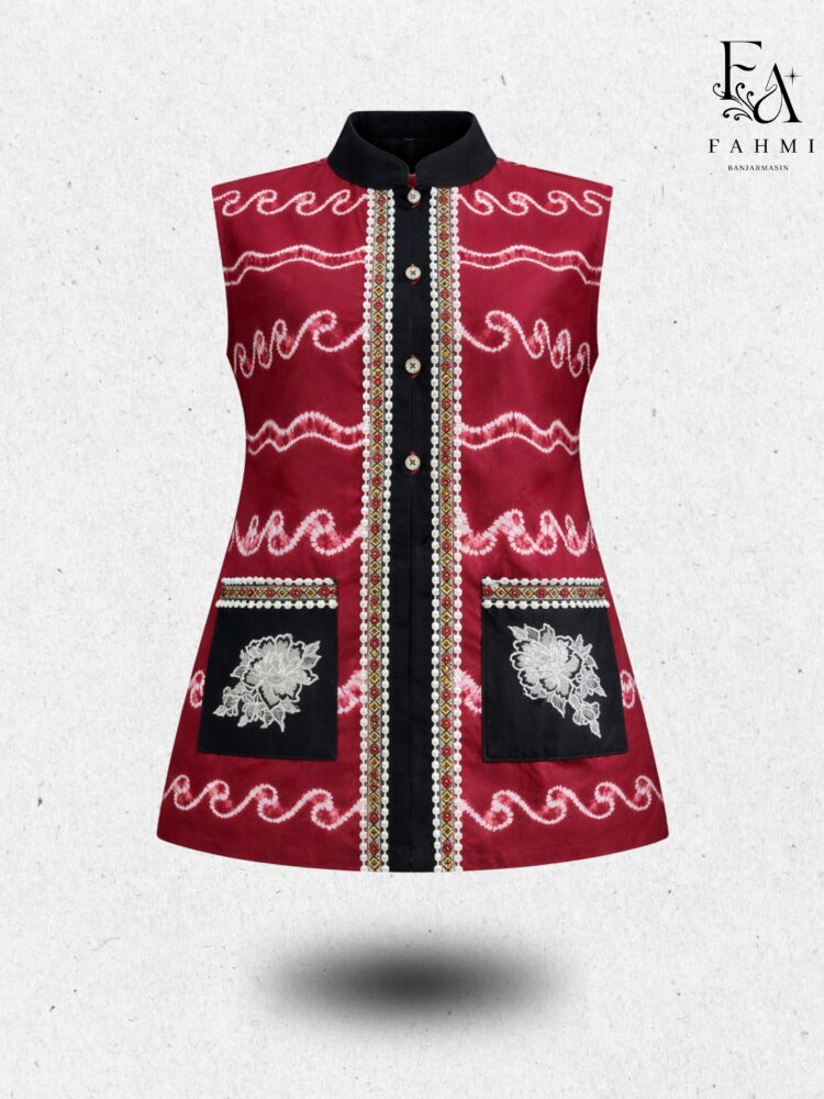 Embroidered Sasirangan Denim Signature Vest