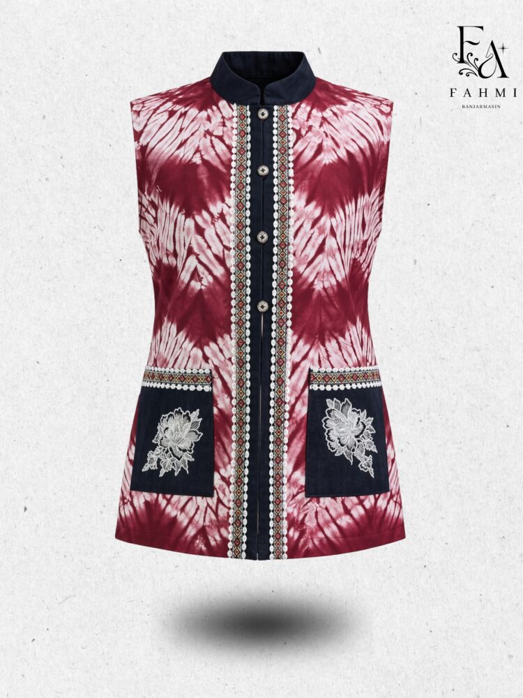 Embroidered Sasirangan Denim Signature Vest