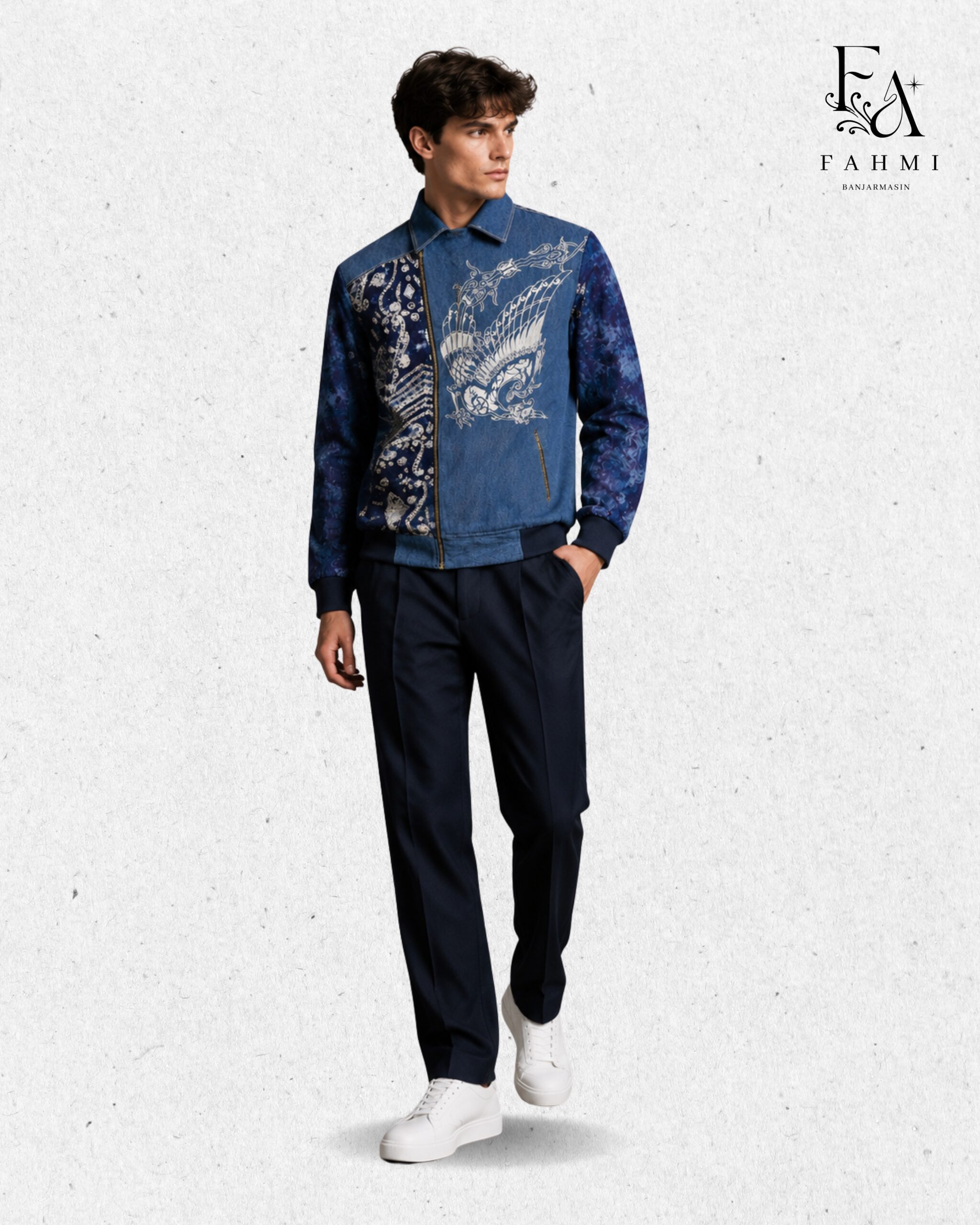 Sasirangan Signature Prada Denim Dualstyle Jacket - Image 5