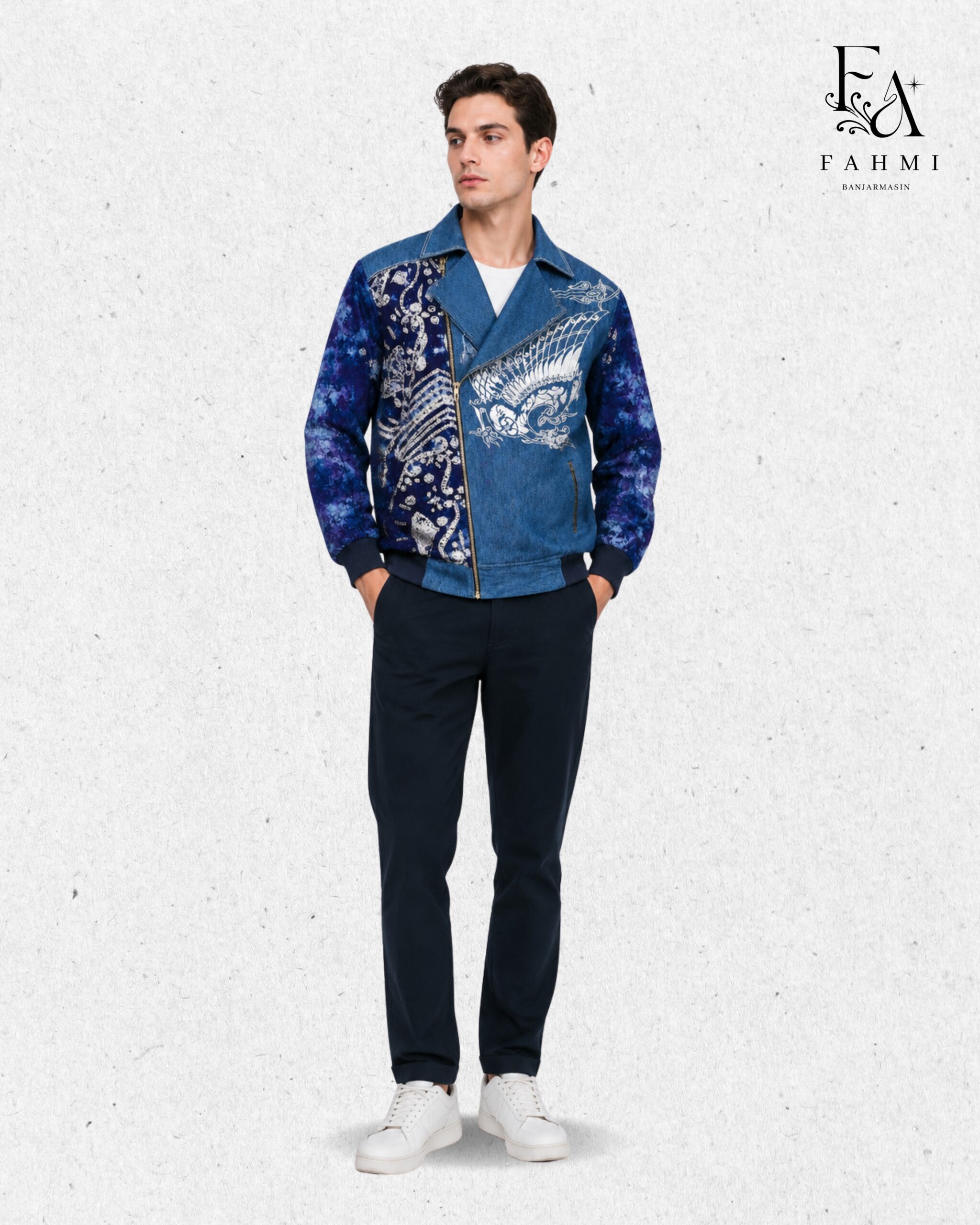 Sasirangan Signature Prada Denim Dualstyle Jacket - Image 4