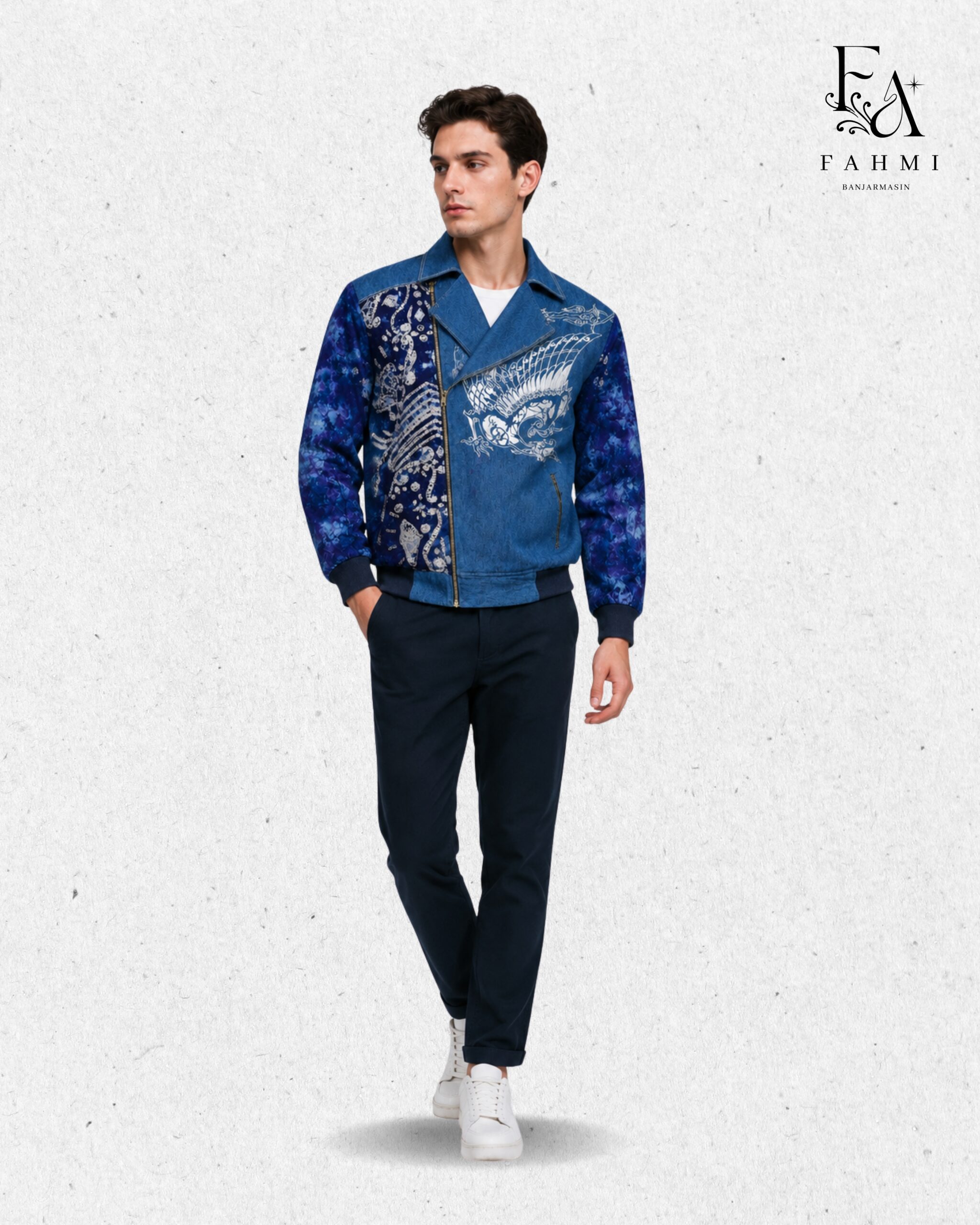 Sasirangan Signature Prada Denim Dualstyle Jacket - Image 6